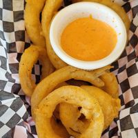 Onion Rings - need I say more?! at the hive vegan eatery in Houston