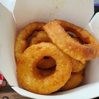 Vegan onion rings at Anika's Pizza in Moultonborough
