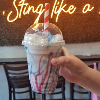 Candy crush milkshake at Vegan Sting in Manchester