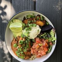 burrito bowl (vegan, GF) at Piece Of Mind Wholefoods in North Haven