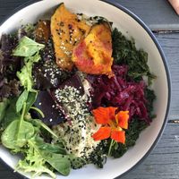 local nourish bowl (vegan, GF) at Piece Of Mind Wholefoods in North Haven
