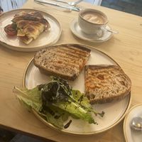 croissant sandwich and kimchi cheese toastie  at Fika+ in Chester