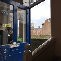 View onto the wall and beyond    at Fika+ in Chester