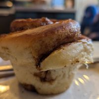 Delicious cinnamon swirl,  light + fluffy at Fika+ in Chester