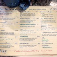 Menu  at Fika+ in Chester