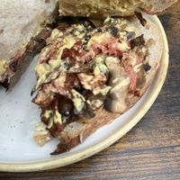 Juicy marbles with hot mustard   at Fika+ in Chester