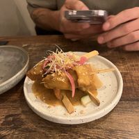 Tofu satay skewers   at Monsoon in Launceston