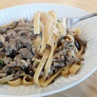 Mushroom pasta - close-up at Wholesome 홀썸 in Seoul