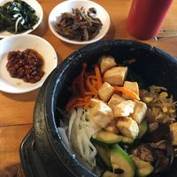 Different side dishes every time we go. Owner brought out only vegan side dishes (without fish sauce) for us!  at Gangnam Style Korean Kitchen in Syracuse
