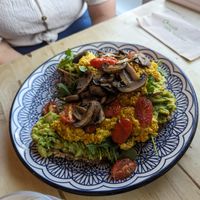 Loaded avocado toast at The Magic Sunflower in Dronfield