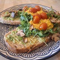 Loaded avocado on sourdough at The Magic Sunflower in Dronfield
