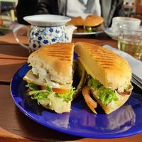 Smoked Tofu & "Cheese" Panini at Café Rotkehlchen - Merowingerstraße in Cologne
