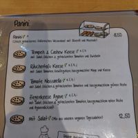 Menu - paninis. at Café Rotkehlchen - Merowingerstraße in Cologne