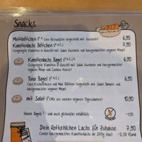 Menu - snacks. at Café Rotkehlchen - Merowingerstraße in Cologne