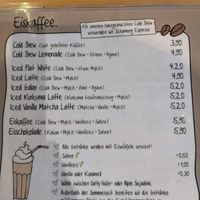 Menu - ice coffee. at Café Rotkehlchen - Merowingerstraße in Cologne