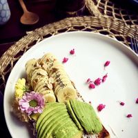 Avocado Banana Peanut butter Toast  #Veganuary at Nora's Cafe in Phu Quoc