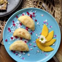 Mango banana dumplings  #Veganuary at Nora's Cafe in Phu Quoc