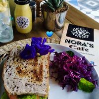 Avocado sandwich and juice   at Nora's Cafe in Phu Quoc