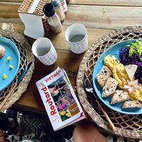 Scrambled eggs and Avocado banana peanut butter Toast   at Nora's Cafe in Phu Quoc