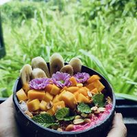 Pinky rainbow smoothie bowl   at Nora's Cafe in Phu Quoc