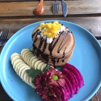 Pancakes, which the staff said were vegan but when I tried to confirm with google translate they couldn’t care less. So I really hope they weren’t just saying it   at Nora's Cafe in Phu Quoc