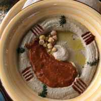 Hummus with matbusha   at KAFKA Hummus Café  in Prague