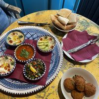 Vegan mezze   at KAFKA Hummus Café  in Prague
