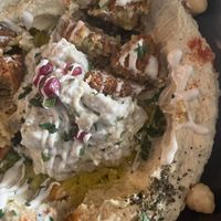 Hummus falafel e babaganoush   at KAFKA Hummus Café  in Prague