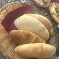 Warm pita bread  at KAFKA Hummus Café  in Prague