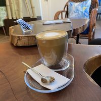 Almond milk coffee   at Biofilia - Botánica Coffee House in La Paz