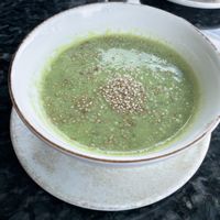 Courgette soup  at Biofilia - Botánica Coffee House in La Paz