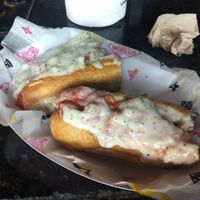 Vegan Chicken Parm with peppers and onions at Spinelli's Pizza in Louisville