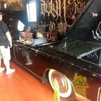 Dining in a Cadillac at Spinelli's Pizza in Louisville