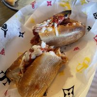 We ripped the vegan chicken park sandwich in half to share. It was yummy..not a lot of “chicken” though would be my only complaint.   at Spinelli's Pizza in Louisville