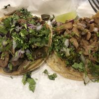 Steak and cactus tacos at Quesadilla La Reina Del Sur in Chicago