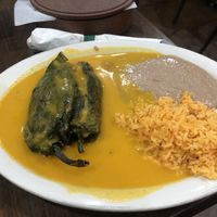 Potato soyrizo Chile relleno  at Quesadilla La Reina Del Sur in Chicago