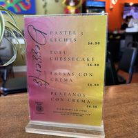 Dessert menu  at Quesadilla La Reina Del Sur in Chicago