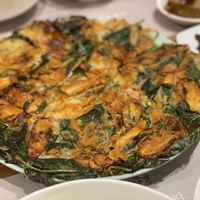 Mountain vegetable & Deoduck(lance asiabell) Pancake(Jeon in Korean)  at Eden in Seoul