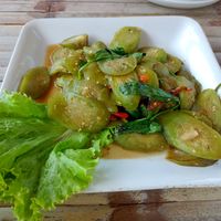Fried eggplant at Rabbit Bungalow in Koh Phayam