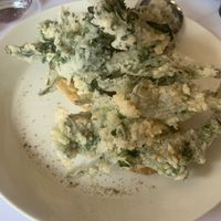 Tempura with pistachio sauce  at Patsy's in Melbourne