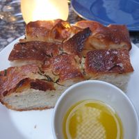 Focaccia w/confit garlic $9.00:  really refreshing and tasty lemon? infused olive oil at Patsy's in Melbourne