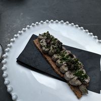 Mushroom  pate tartine  at Patsy's in Melbourne