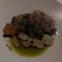 Gnocchi con cime di rapa; almond, salsa calabrese & roasted chilli $34.00: ok, not huge flavours at Patsy's in Melbourne