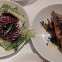 Carrots, pine nuts &current agrodolce $18.00: loved it! carrots were not sweet, dish had a warm spice flavour, some peppery bits; Autumn leaves w/verjus $15.00: loved the dressing! at Patsy's in Melbourne