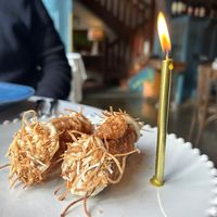 Cannoli with shredded coconut   at Patsy's in Melbourne