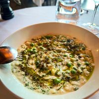 Risi e bisi, pea risotto  at Patsy's in Melbourne