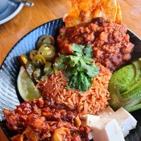 Vegan burito bowl at Common Galaxia in Seddon