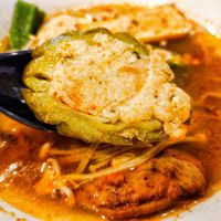 Texture of the bitter gourd Yong Tau Foo at Veggie House 一芳 - Tai Seng in Central Singapore