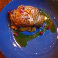 Vegan strater cauliflower on a pumpkin covered #Veganuary at Stacja Sopot in Sopot