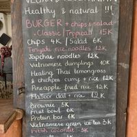 Menu  at The Plants in Zanzibar